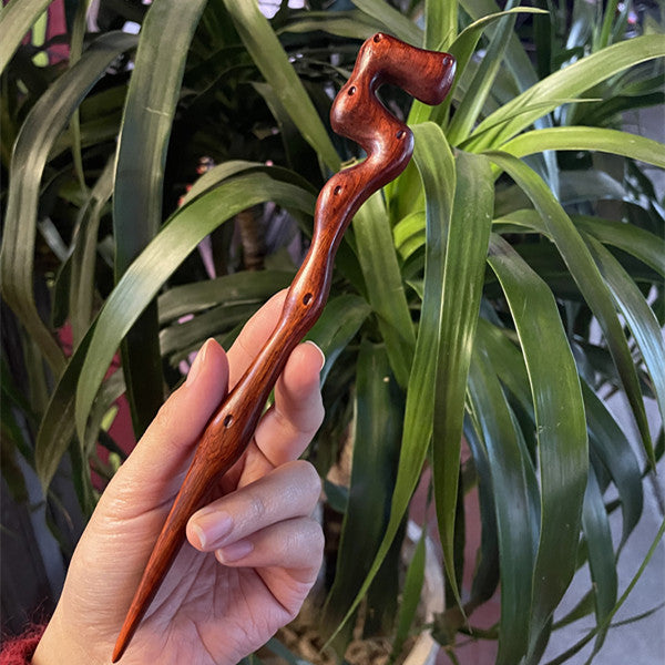 Ebony Antique Carved Hairpin