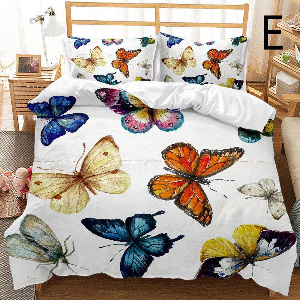 Butterfly Series Bedding Quilt Cover Set - Modern 3-Piece Bed Linen