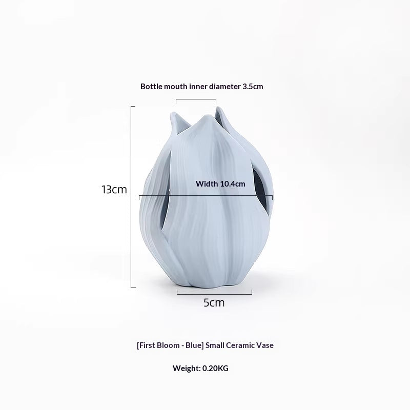 European-Style Ceramic Vase for Home Decor Small Blue Vase