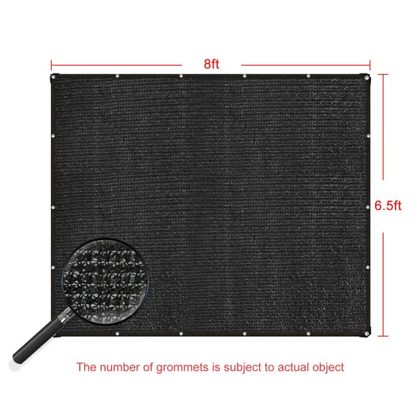 6ft x 8.5ft Heavyweight Black Sunshade Net - Snap-On Design