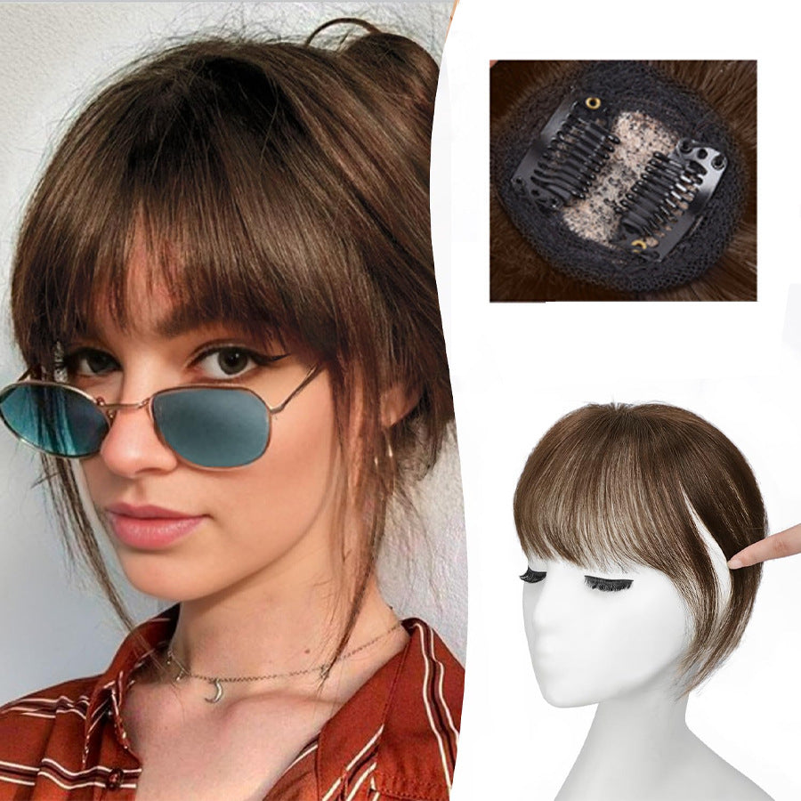 3D Bangs Straight Replacement Hair Covering Wig Set - High-Temp Fiber