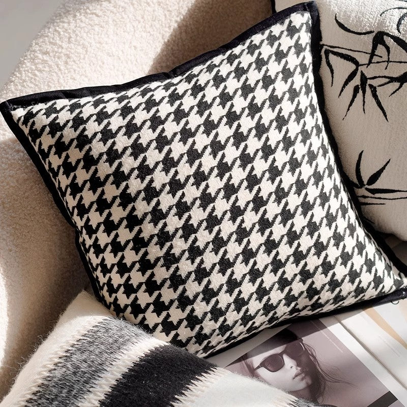Modern Black and White Decorative Throw Pillow Cover Set - Various Styles and Sizes