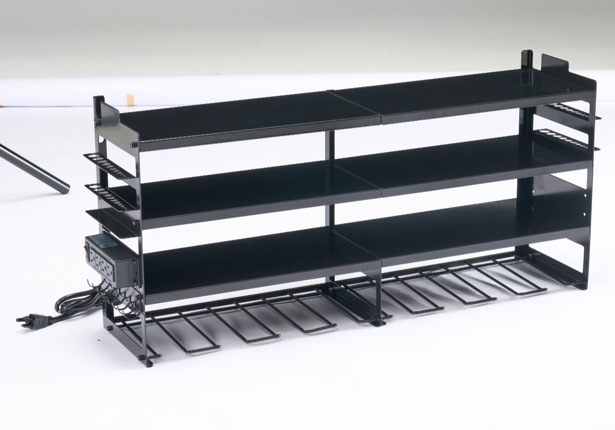 Wall-Mounted Electric Tool Storage Rack with Charging Station