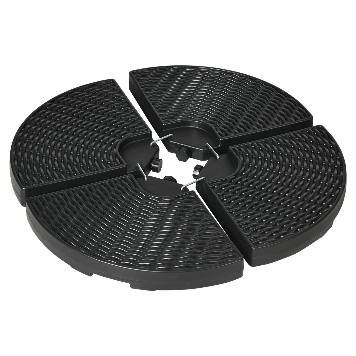 Patio Umbrella Base Weights - 4-Piece Sand or Water Filled, Black