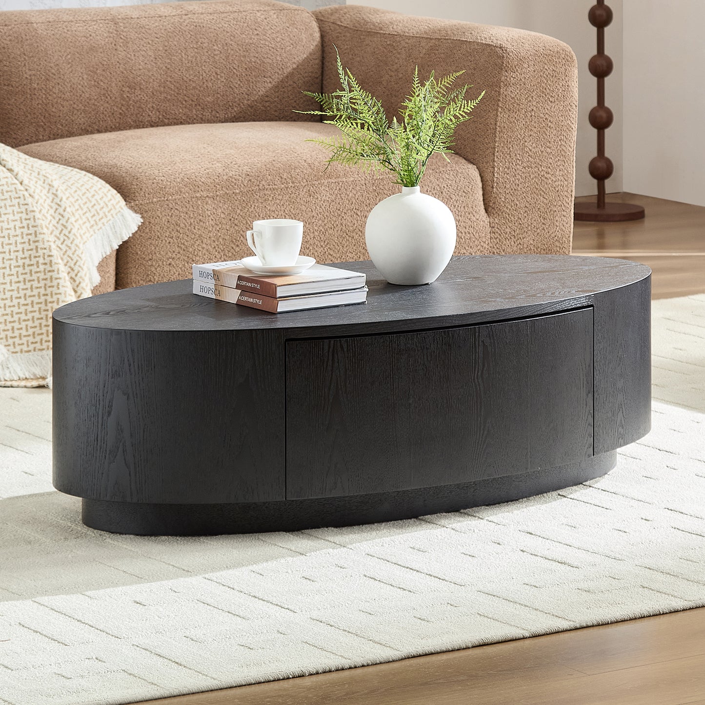 Modern Luxury Oval Coffee Table, Elegant Living Room Accent Piece,No