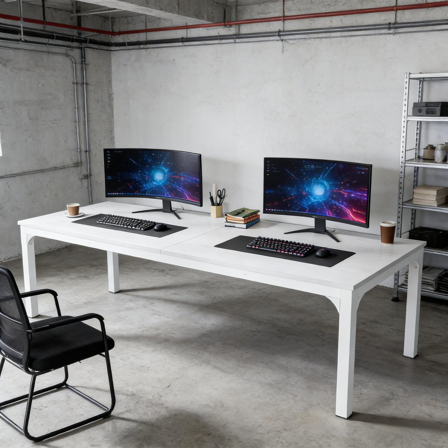 Dual Workspace Desk - Rectangle Computer Desk for Home Office