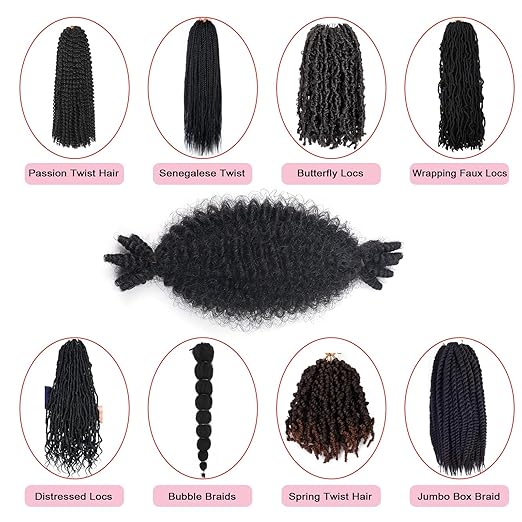 22-Inch Spring Twist Crochet Hair Extensions - Afro Curly Synthetic Wig