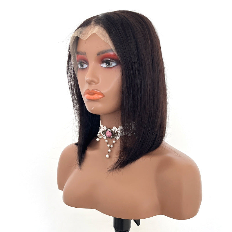Human Hair Lace Wigs 8-16 Inch Real Silky Hair for Ladies - 1B Color