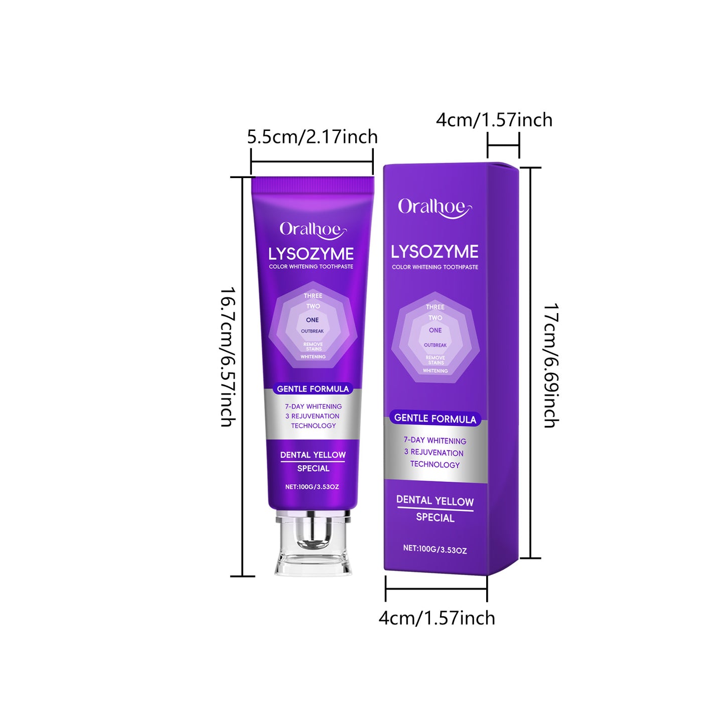 Purple Whitening Toothpaste 100g - Teeth Brightening & Fresh Breath