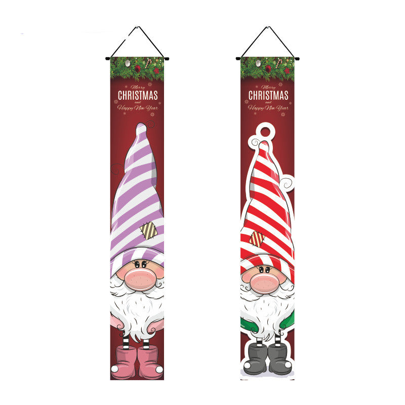 Christmas Lattice Curtain Hanging Flag for Festive Decor - Multiple Styles