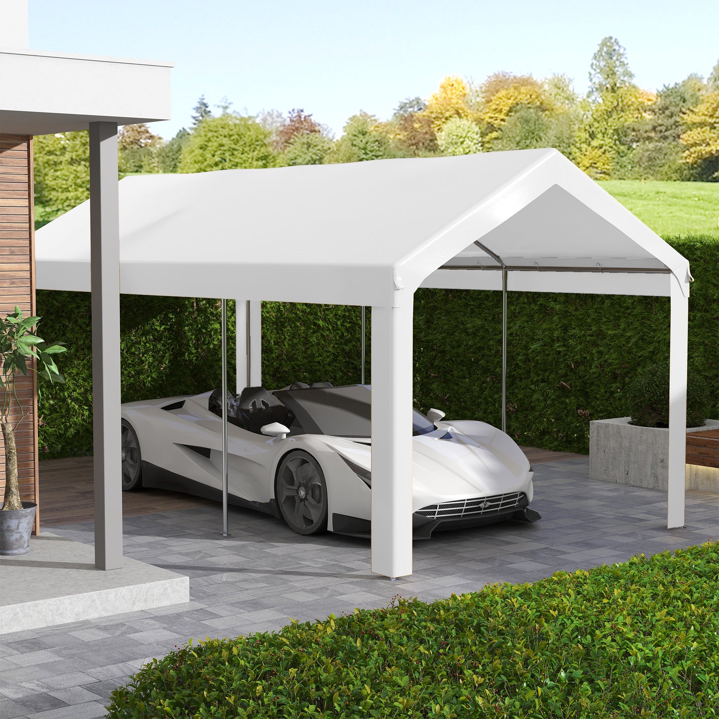 10x20ft UV Resistant Carport Canopy Replacement Cover - White