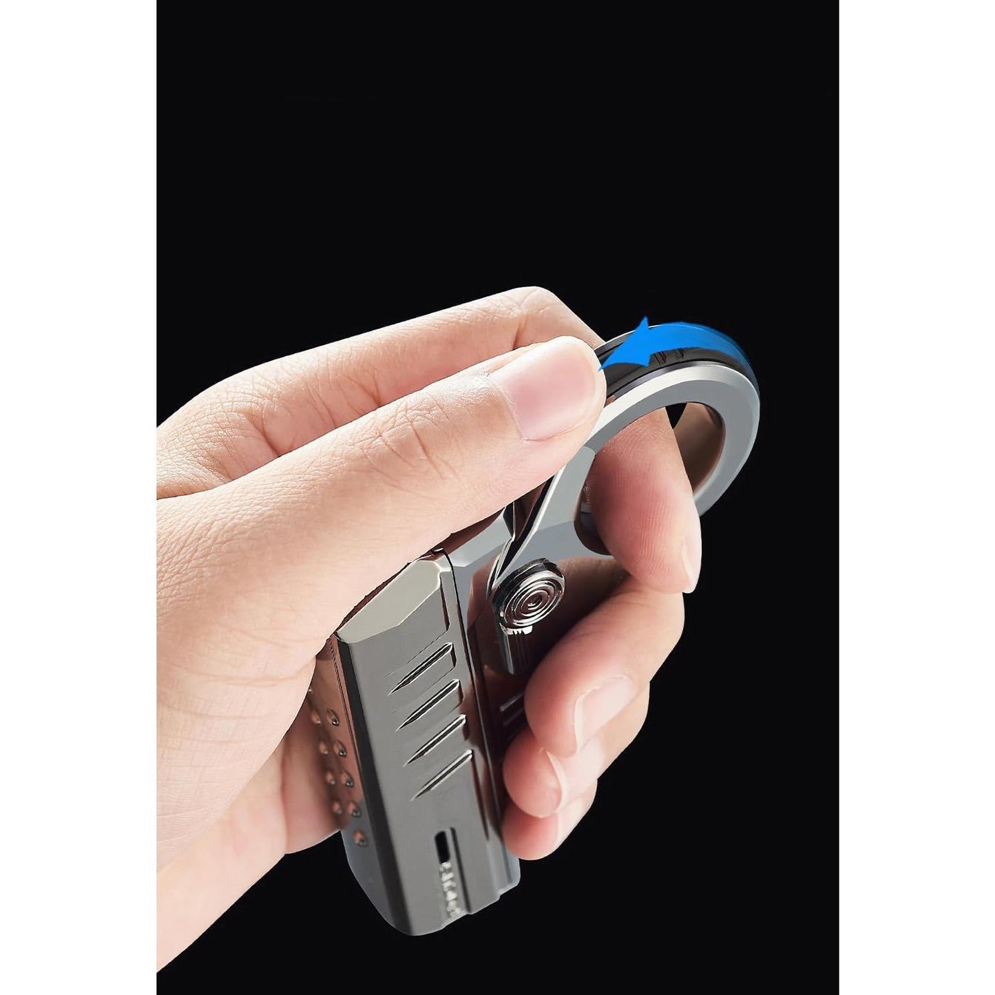 Refillable Windproof Pocket Butane Lighter - Adjustable Blue Flame