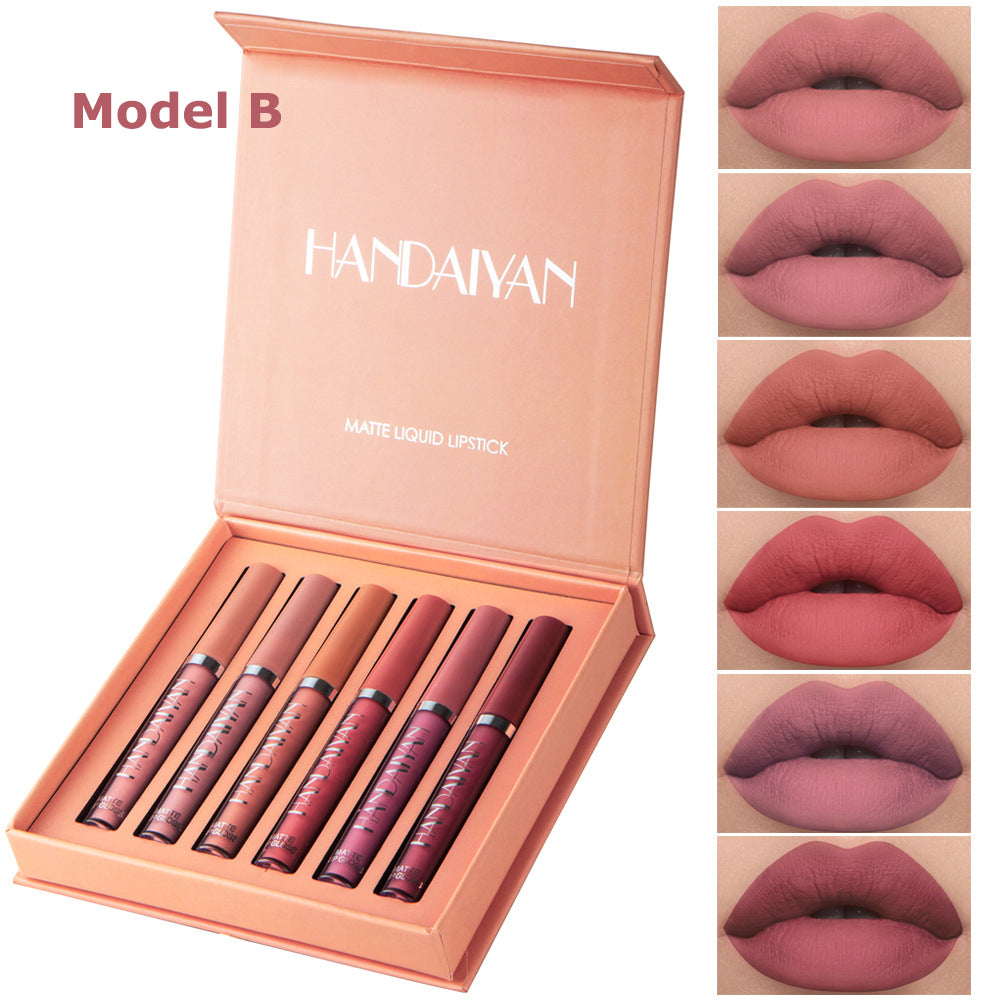 6-Piece Matte Liquid Lipstick Set - Long-Lasting Waterproof Velvet Lip Gloss