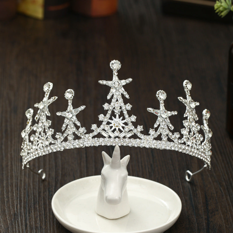 Silver Crystal Bridal Crown Hair Ornament