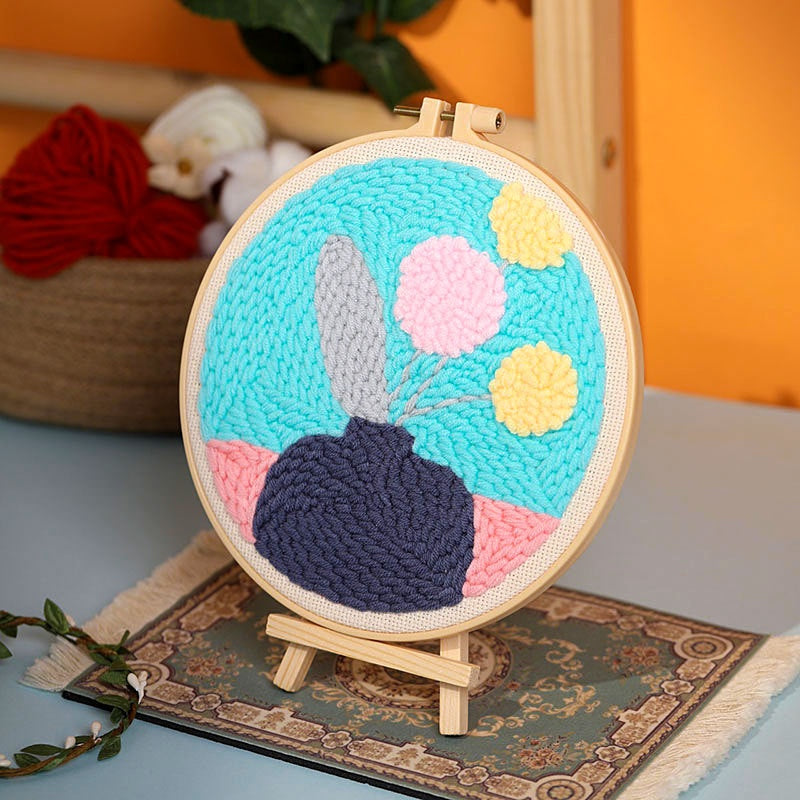 Flower and Grass Stamp Material Pack for Embroidery Crafts - Handmade