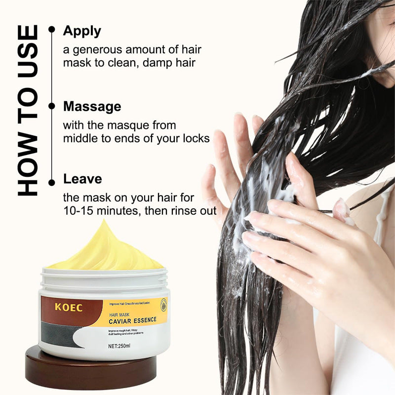 Caviar Hair Mask Conditioner - Moisturizing & Nourishing for Youth, 250g Yellow
