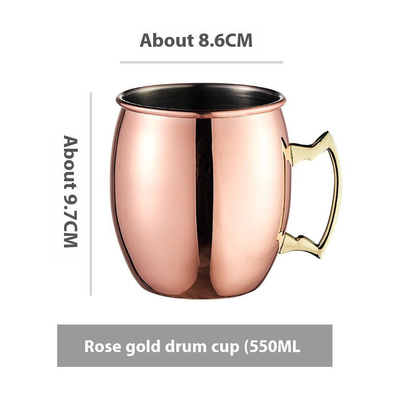 Stainless Steel Moscow Mule Cup Set - Copper Plated Drinkware for Bar & Home