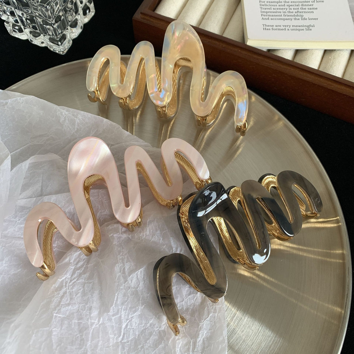 Acetate Wavy Hair Clip for Women