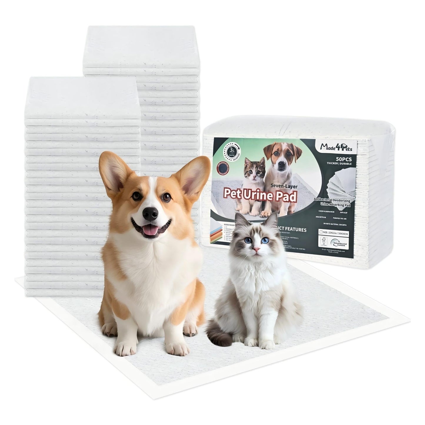 Dog Training Pads Leak-Proof & Quick-Drying 50 Pack - Absorbent Puppy Pads for Potty Training