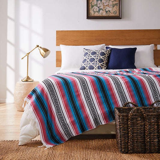 Hand-Woven Mexican Beach Blanket Multiple Sizes & Colors