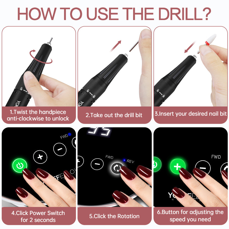 35000RPM Electric Nail Drill Machine for Acrylic