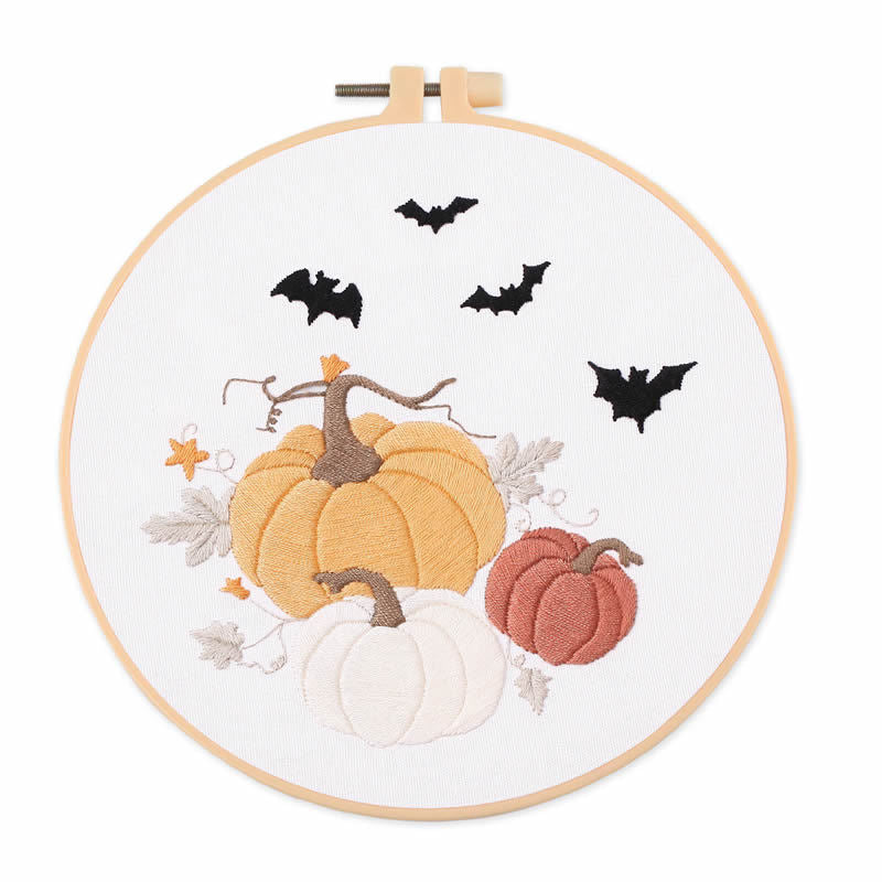 Embroidery DIY Kit for Halloween Home Decor - Beginner Material Set with Frame