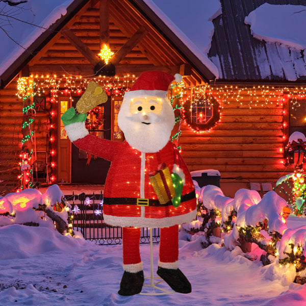 6FT Lighted Santa Claus Decoration with 200 Warm White LEDs