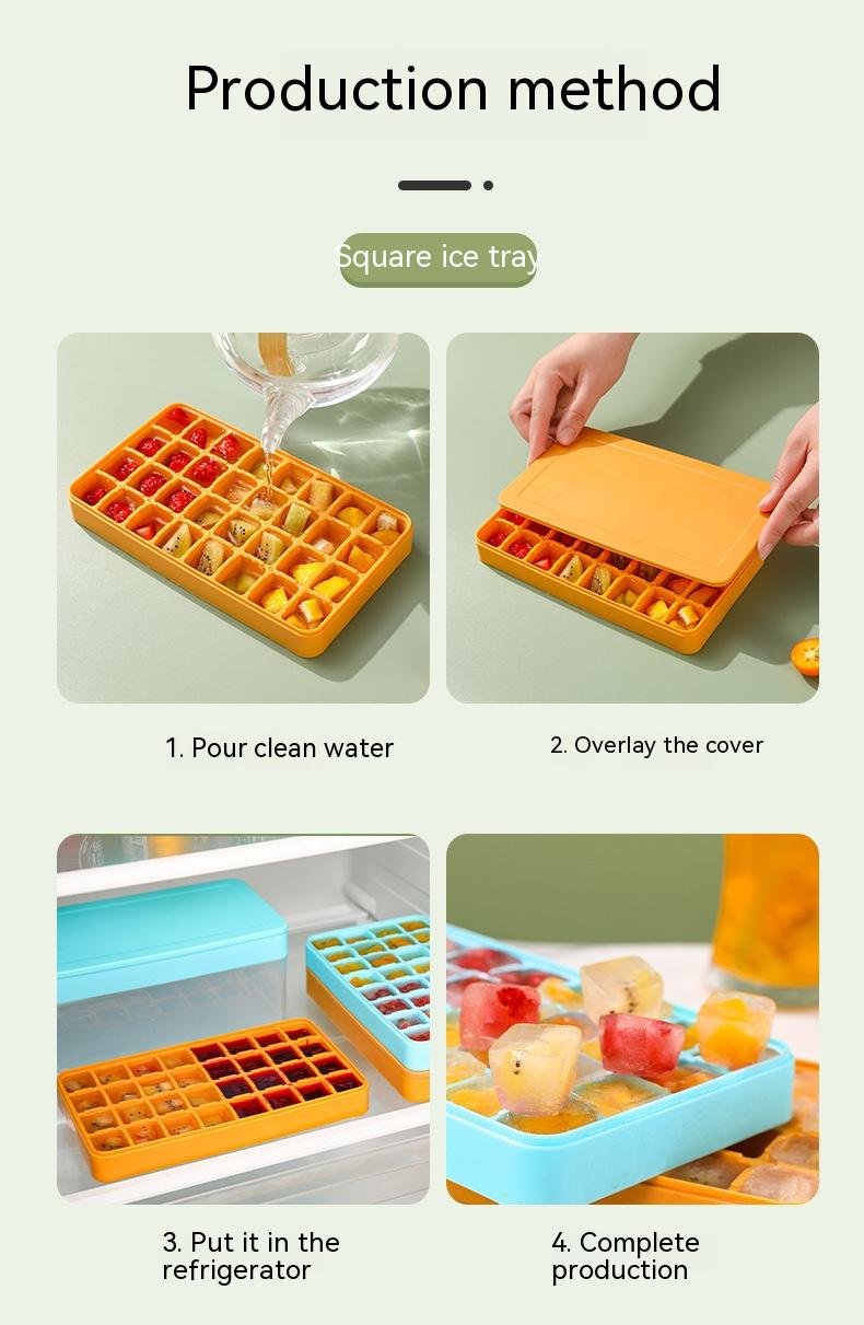 Large Capacity Silicone Ice Cube Mold Food Grade Ice Tray Refrigerator Container