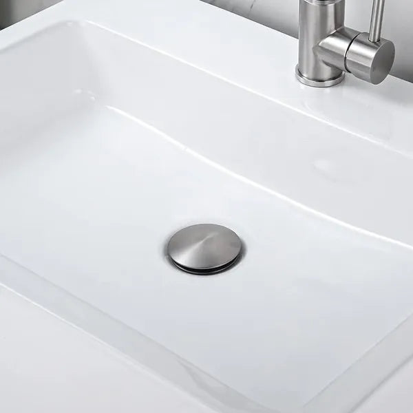 Bathroom Sink Drain Without Overflow - Stainless Steel Vessel Sink Pop-Up Stopper