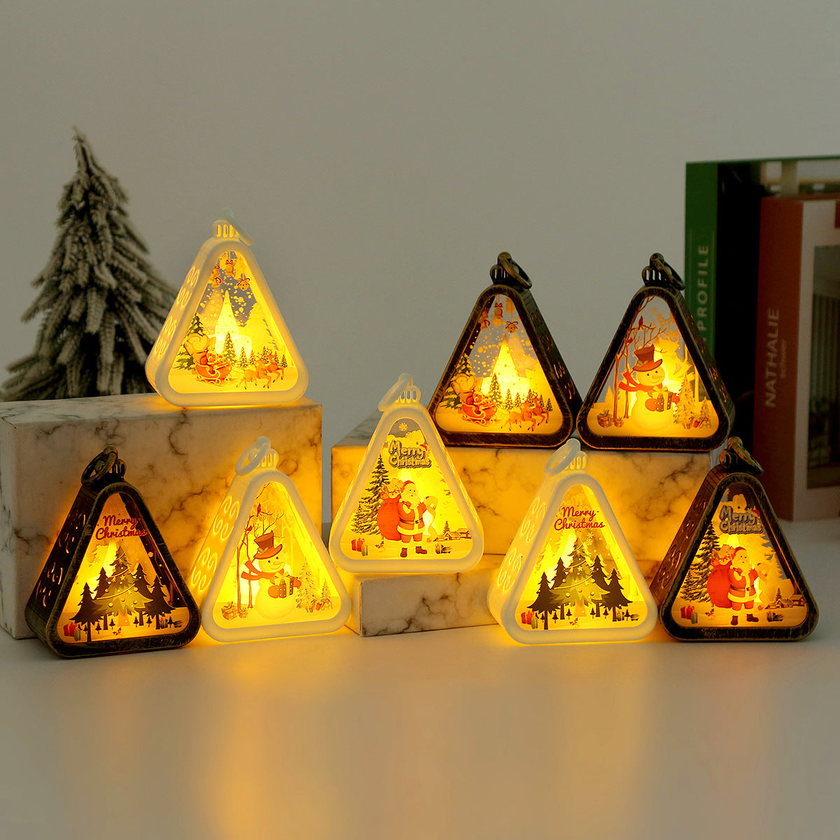 Retro Electric Candle Lamp Christmas Decorations Luminous Ornaments