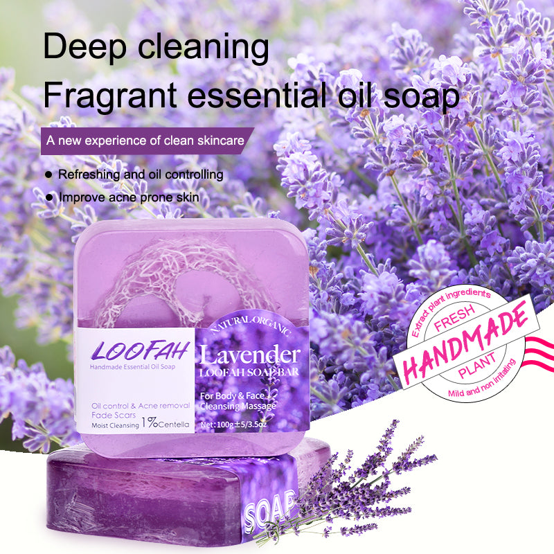 Lavender Loofah Soap Bar 100g Natural Body Care for Sensitive Skin