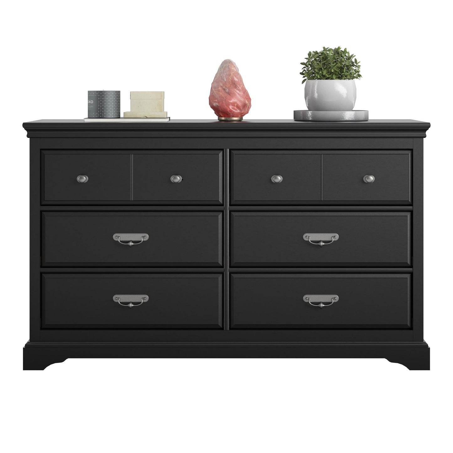 Bristol 6 Drawer Dresser - Elegant Black MDF Storage Unit