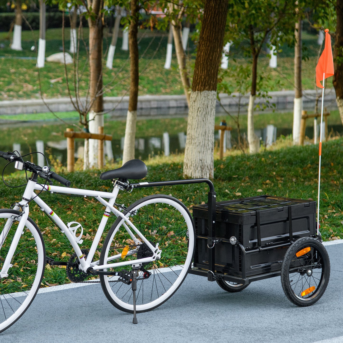 Bicycle Cargo Trailer with Removable Storage Box - Black