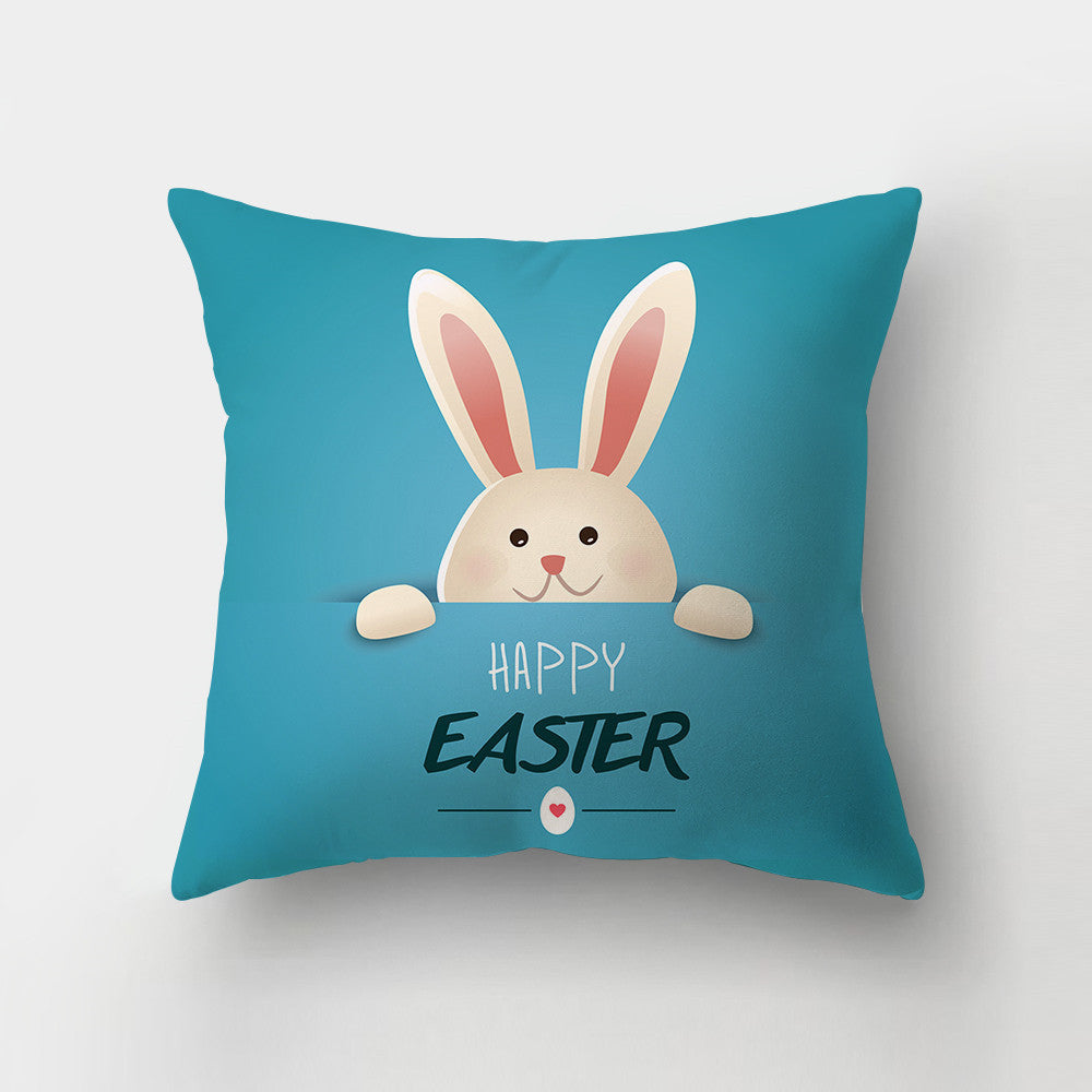 Nordic Minimalist Easter Rabbit Peach Fabric Pillow Cover - Cushion Decor