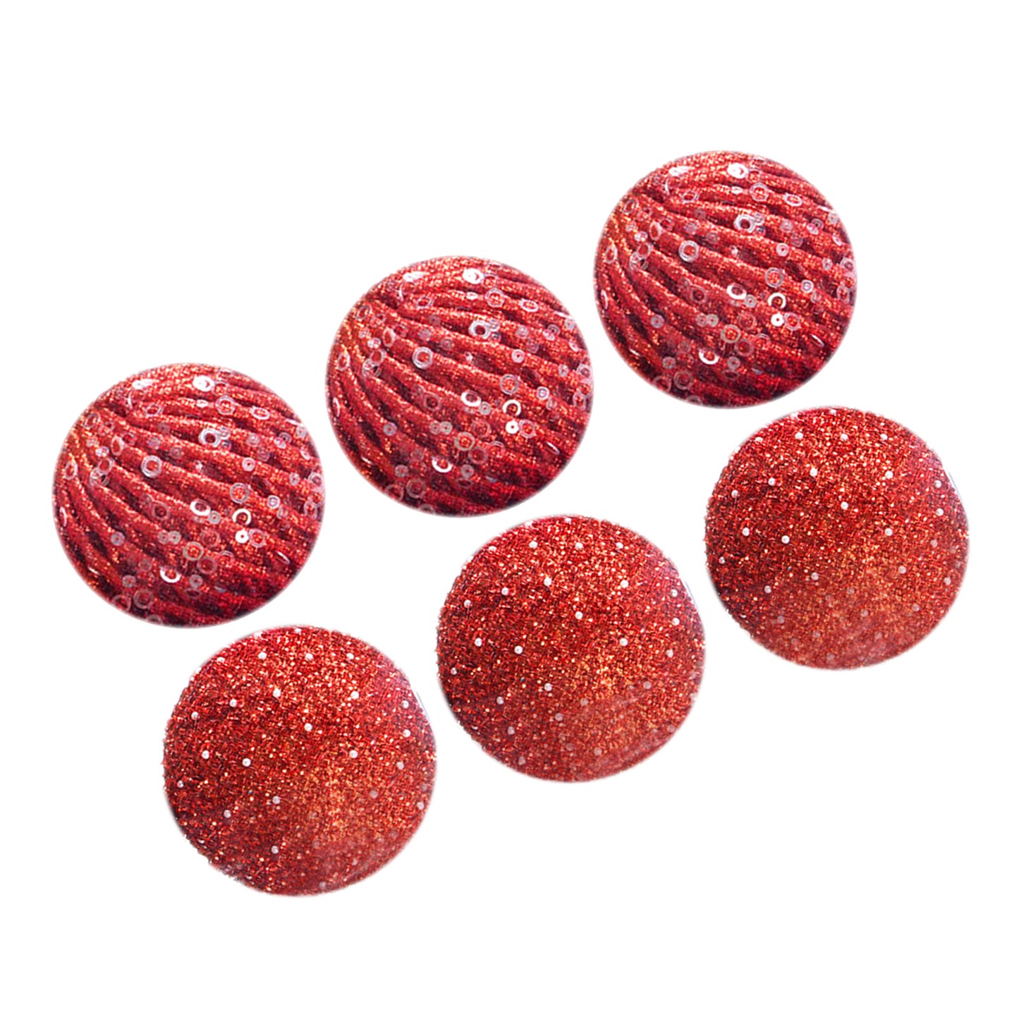 10cm Red Foam Xmas Tree Snowball Ornaments - 6 Pack