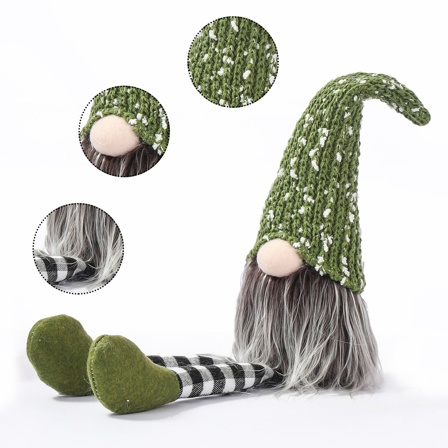 Festive Knitted Wool Doll for Christmas Decoration - Long Legs Home Decor