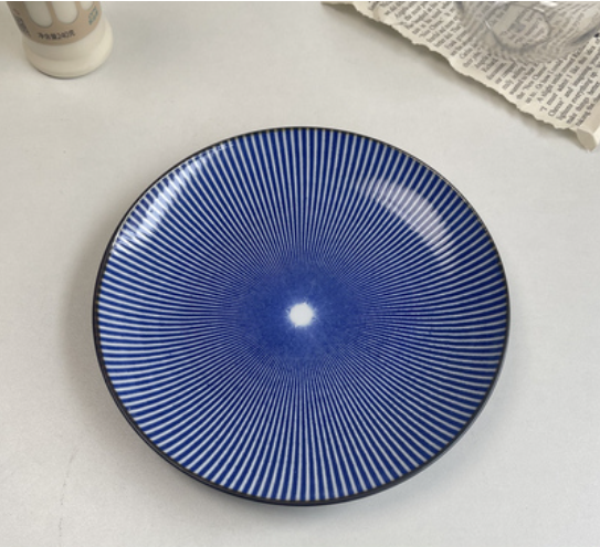 8-Inch Ceramic Plate Set for Kitchen Storage - Multiple Styles