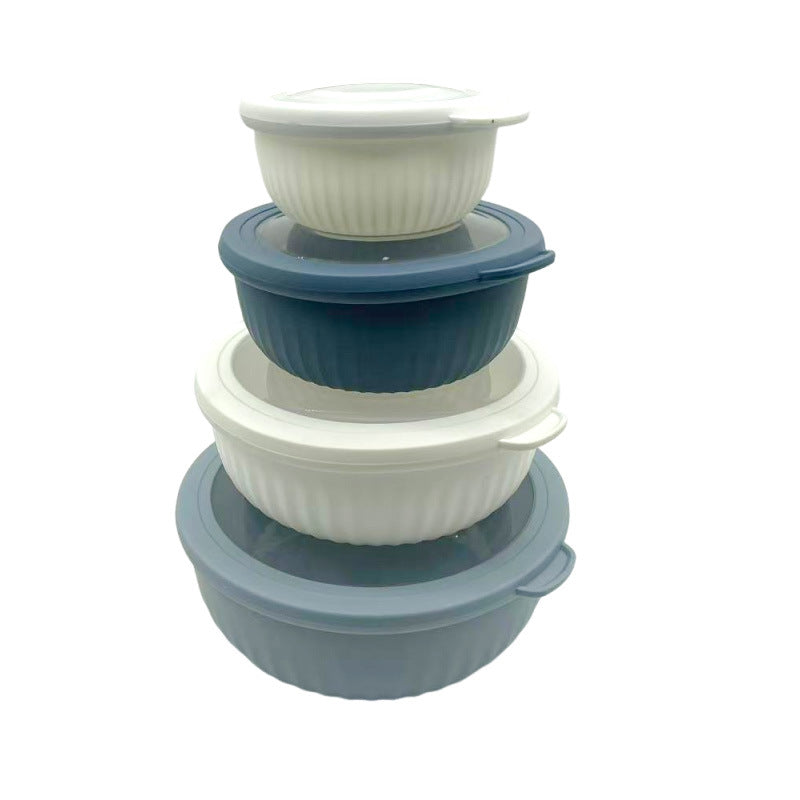 8-Piece Plastic Meal Bowl Set - Colorful Food Storage Bowls for Kitchen