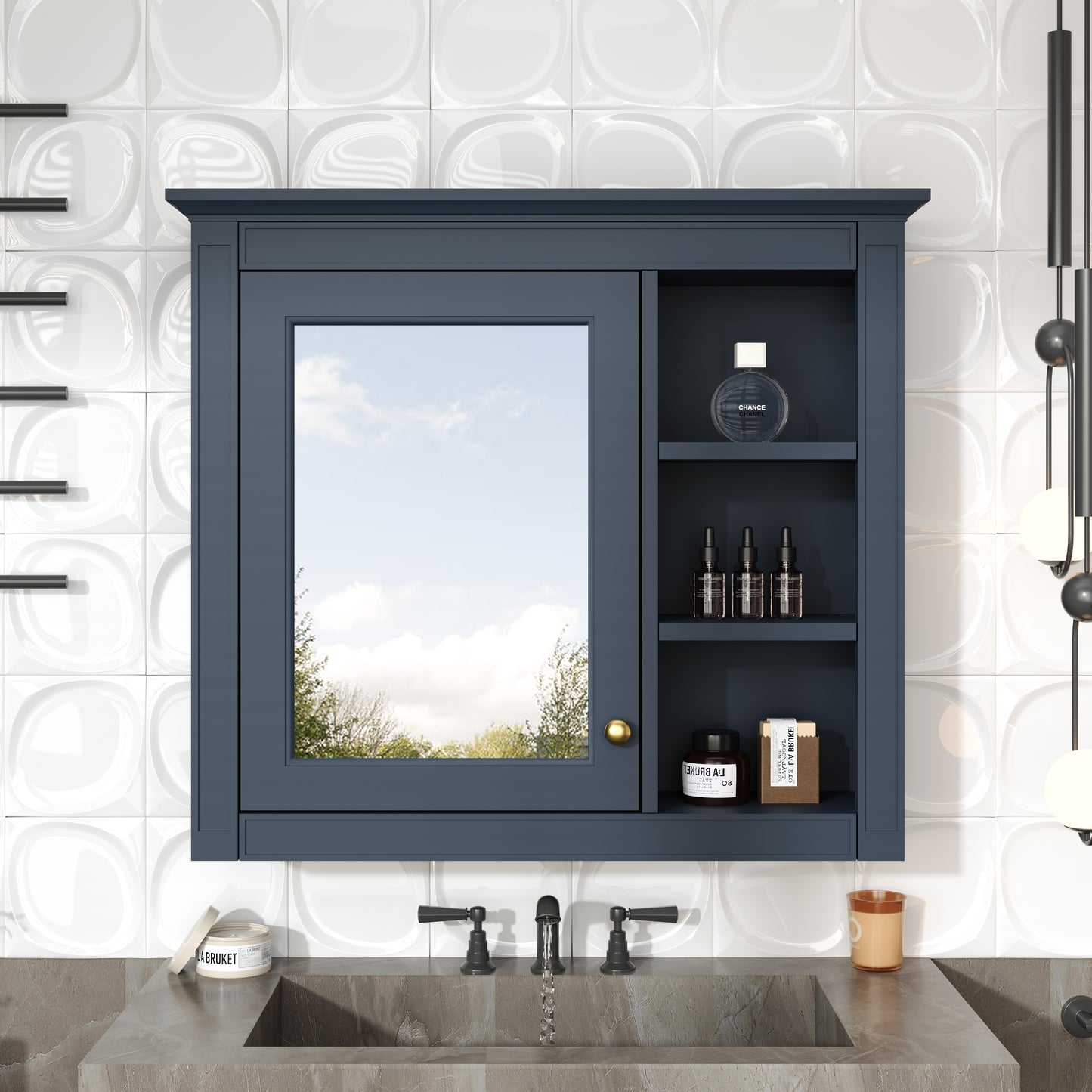 30 X 28 Medicine Cabinet, Wall Mounted Bathroom Storage Modern