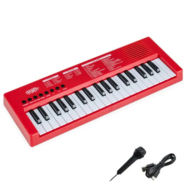 Kids Electronic Keyboard with Microphone - 37 Keys, 8 Tones & Rhythms