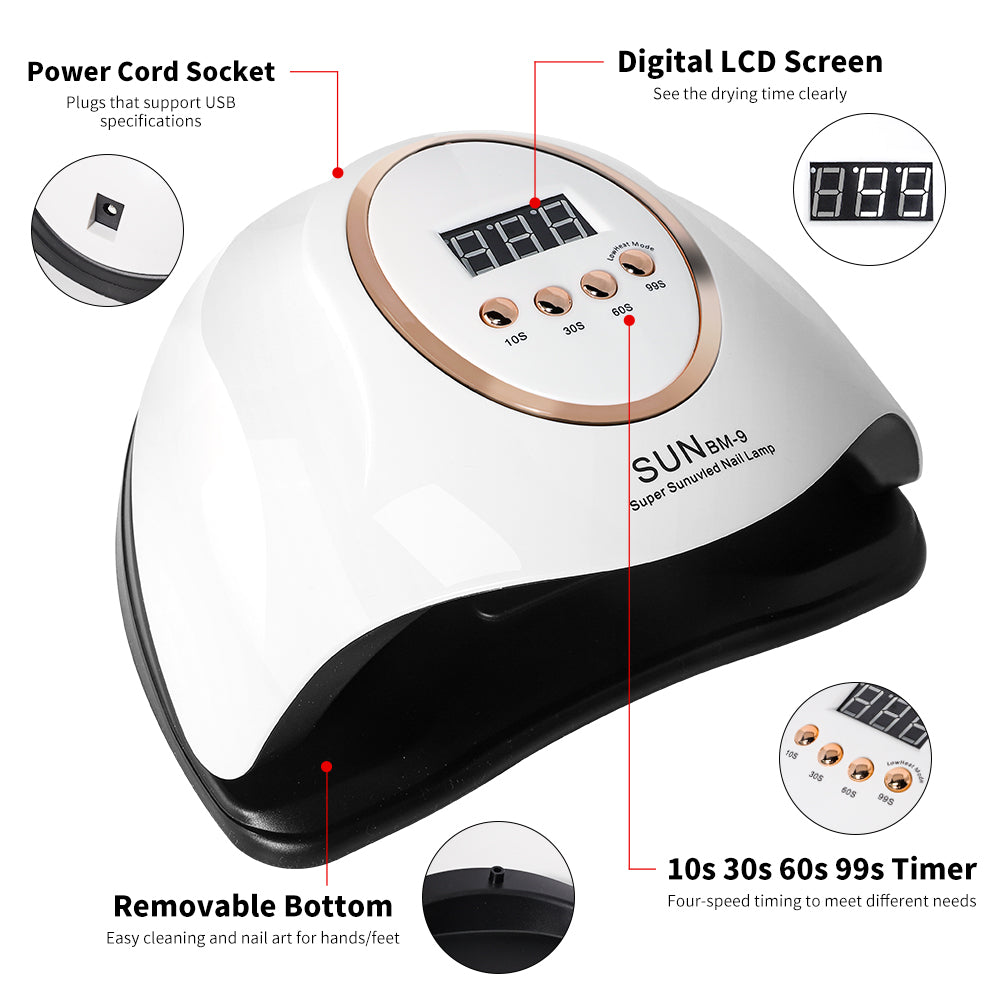 Professional 45-Bead UV LED Nail Lamp with Timer & Smart Sensor - BM9