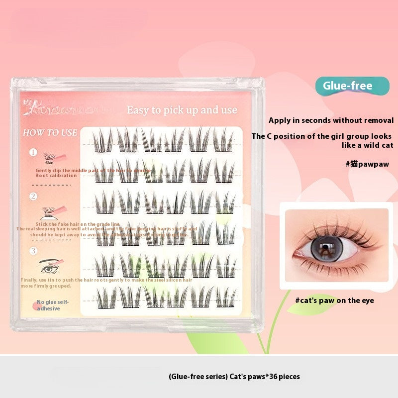 Glue-Free Self-Adhesive Small Flame False Eyelashes - Multiple Styles