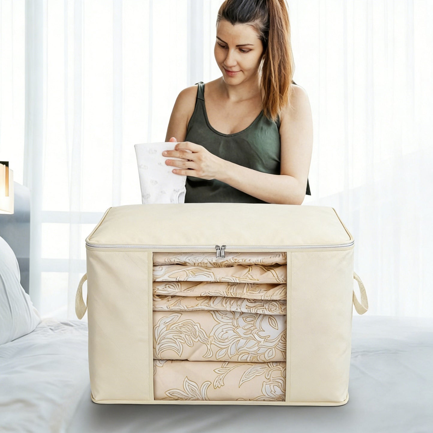 2Pcs Clothes Storage Bag For Moving Season 90L Per With Thick Fabric