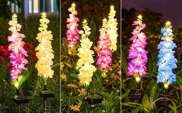 Solar Powered Color-Changing Hyacinth Flower Light - 4PCS, 8PCS