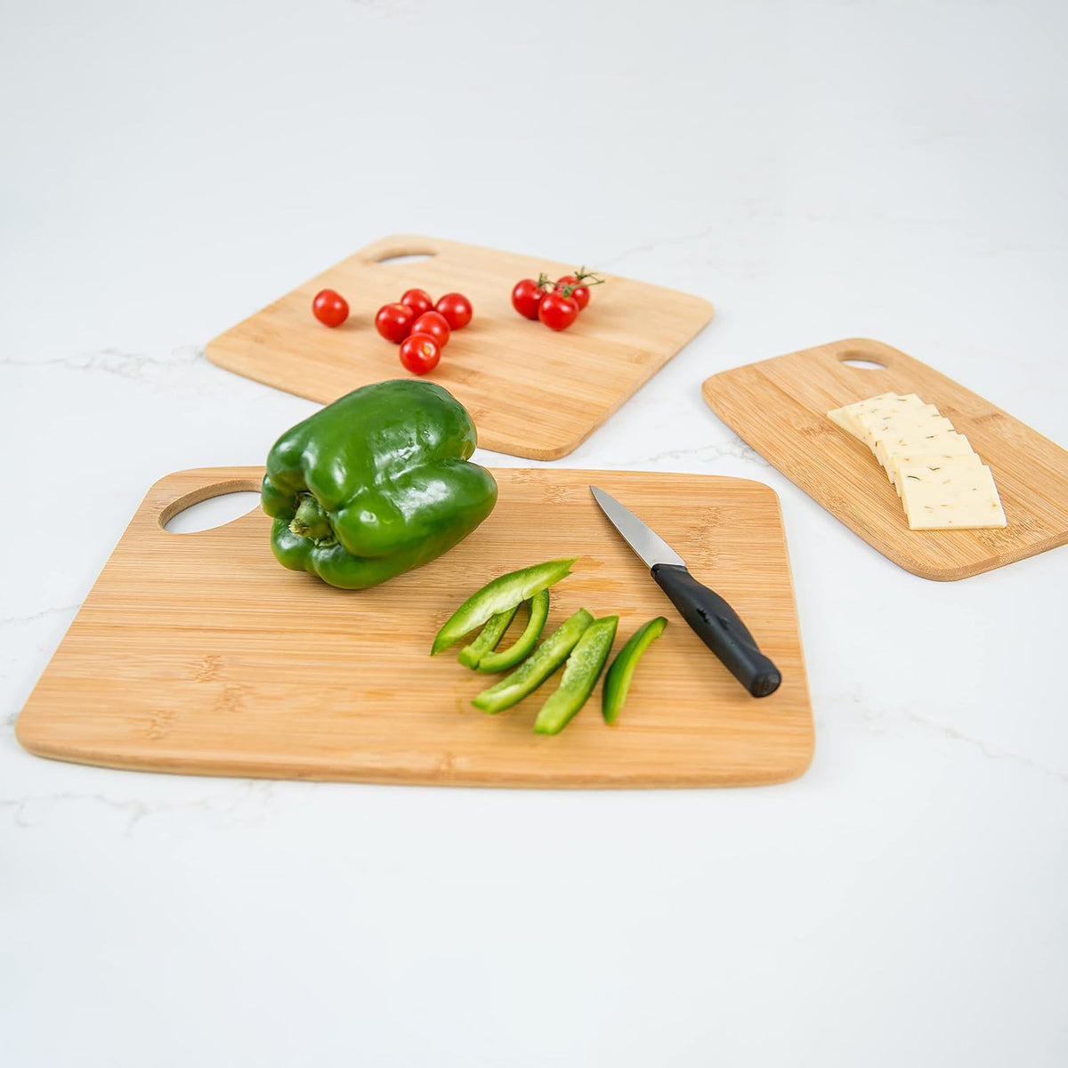 Double-Sided Bamboo Kitchen Chopping Board Set - Multiple Sizes