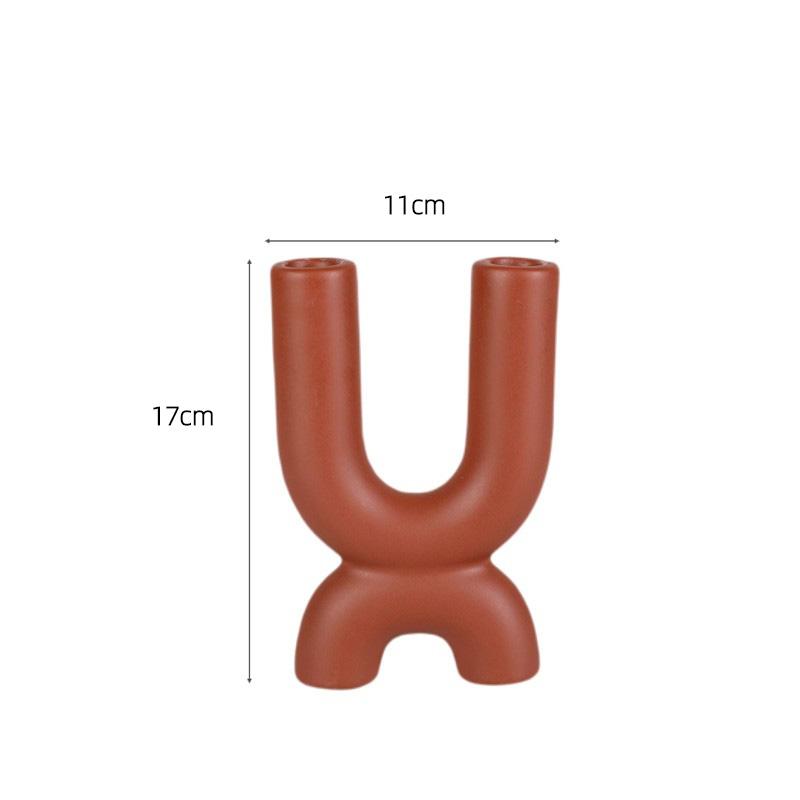 Ceramic Candlestick Tabletop Decor - Modern Living & Dining Room