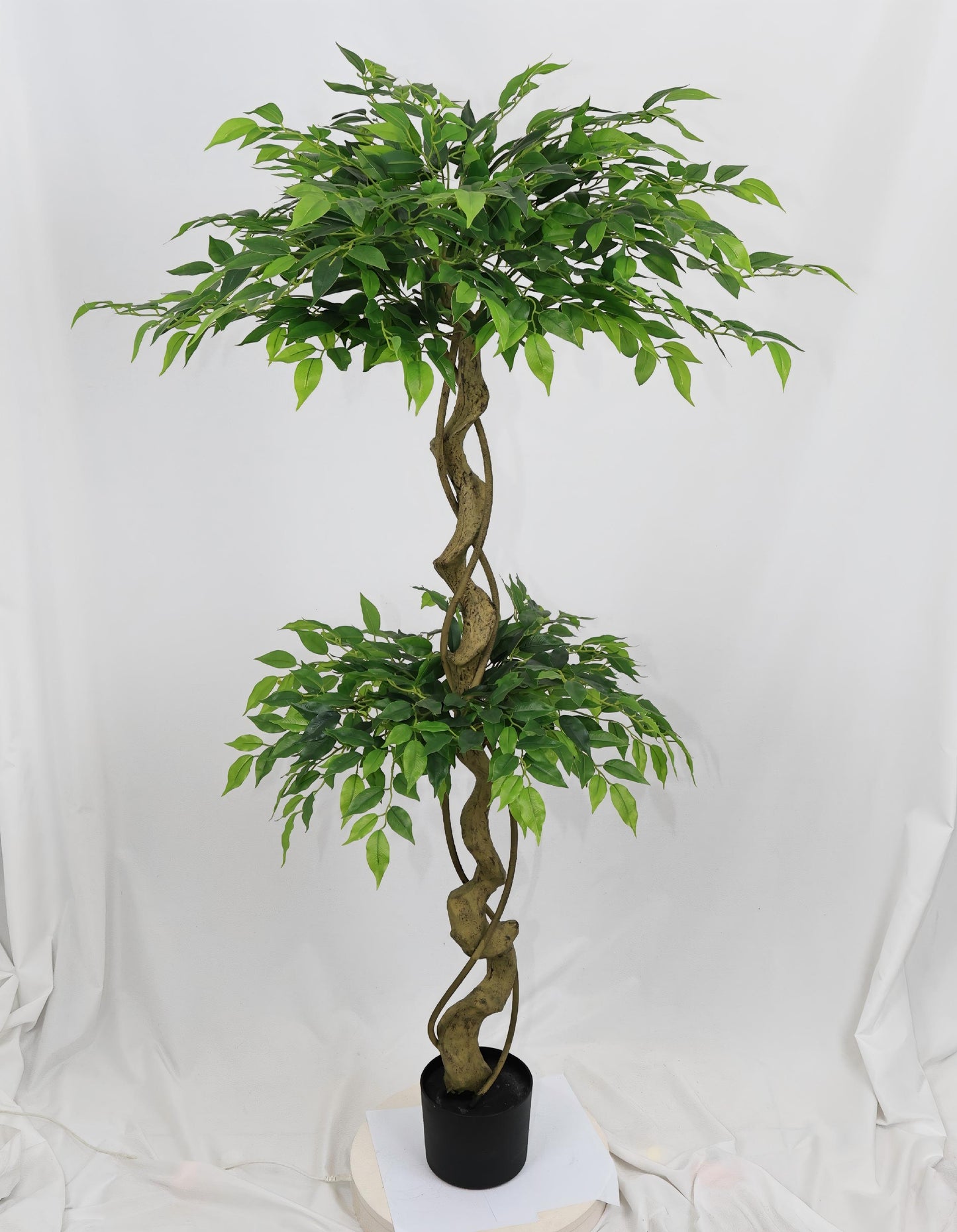 5.2FT Artificial Ficus Tree with Pot - Lifelike Faux Banyan Green