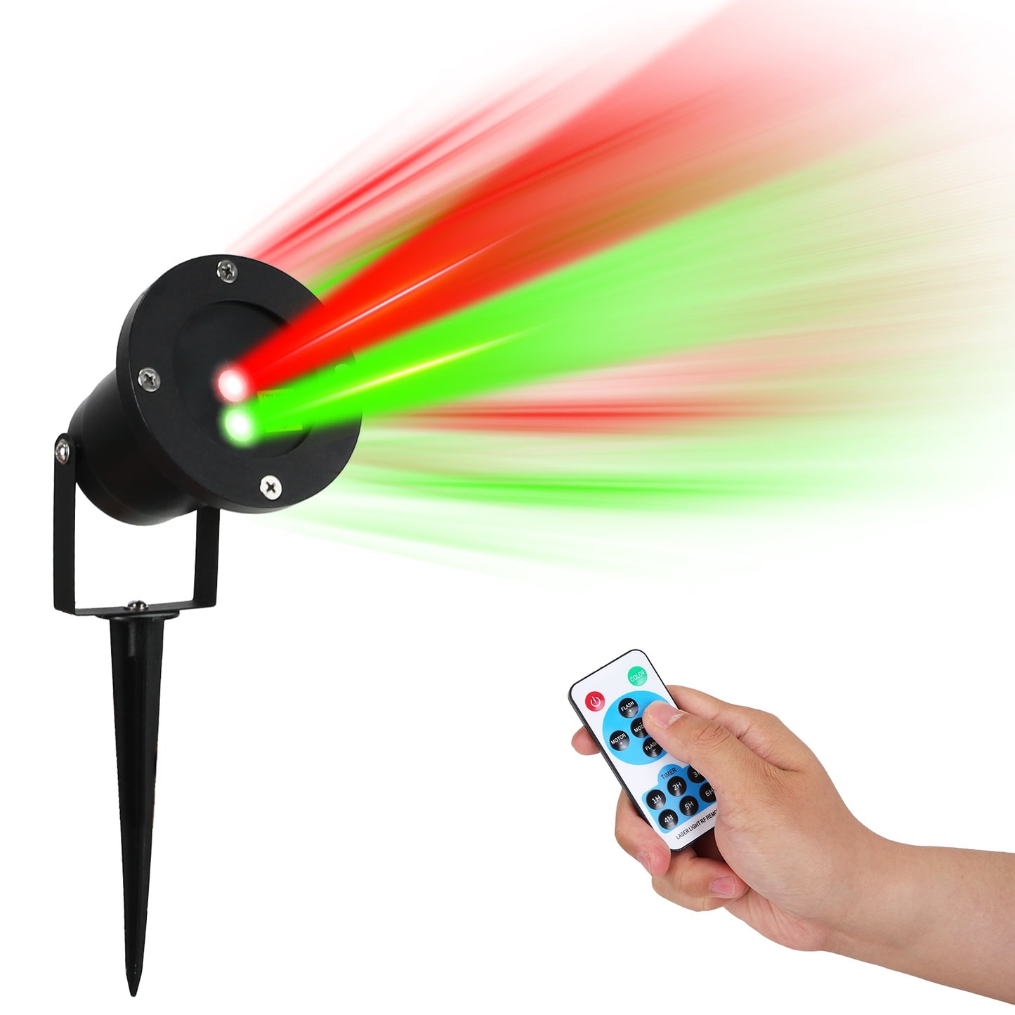 Outdoor Laser Projector Light - Red & Green - 3 Modes, IP44 Waterproof