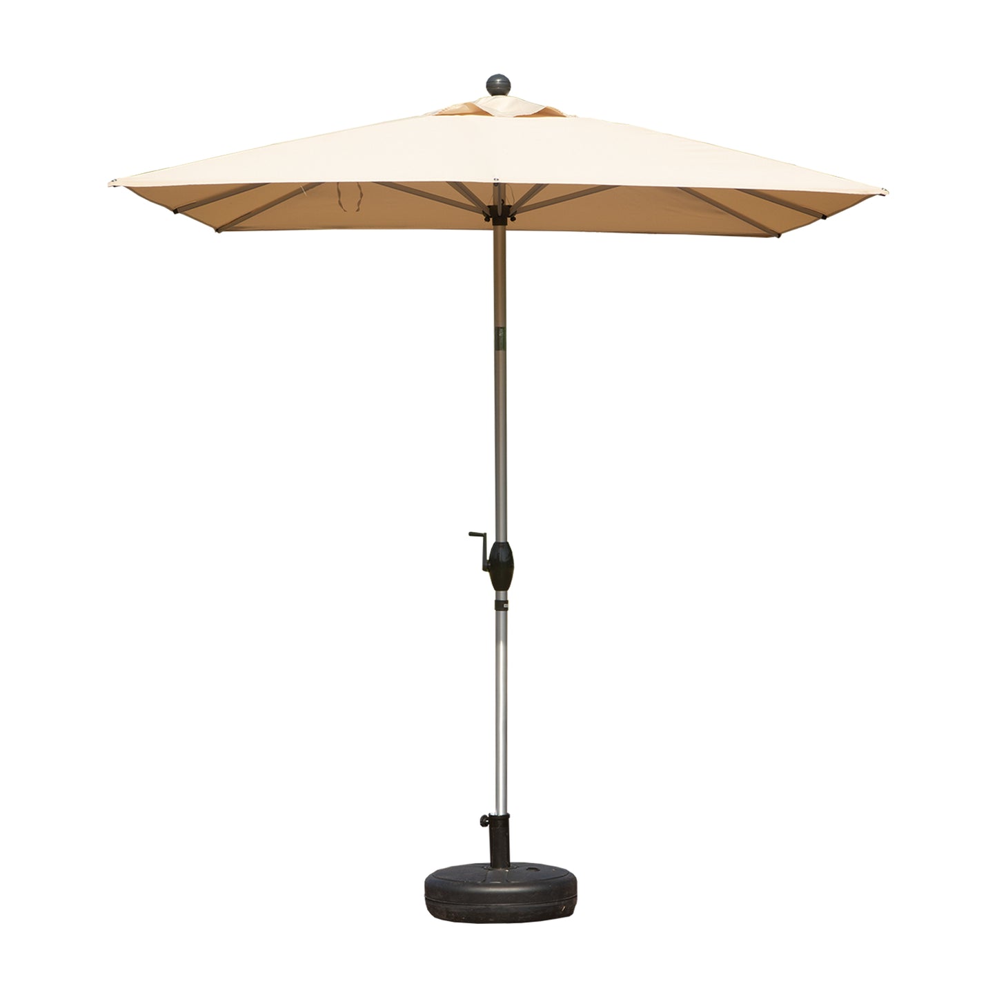 Rectangle Patio Umbrella With Crank Lift And Tilt Function, Beige
