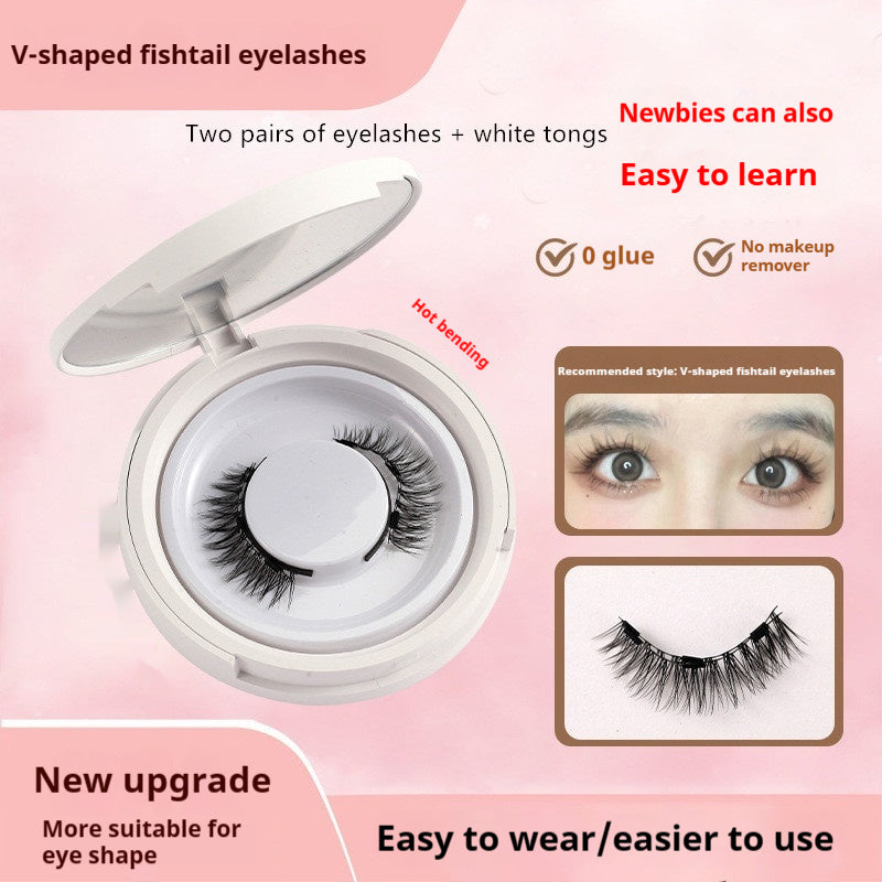 Magnetic False Eyelashes - Natural Mink Lash Set with Applicator Tool